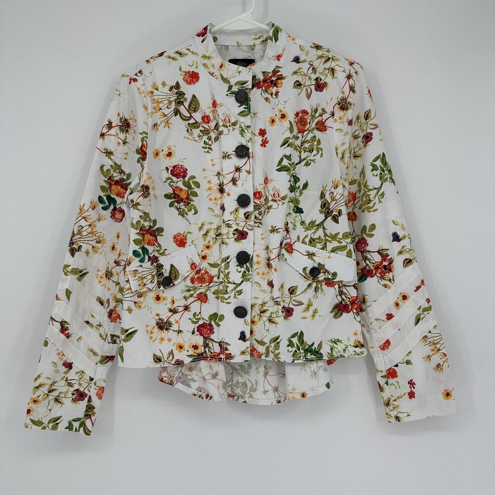 Disney Alice Through the Looking Glass Jacket Womens Small White Floral Boho